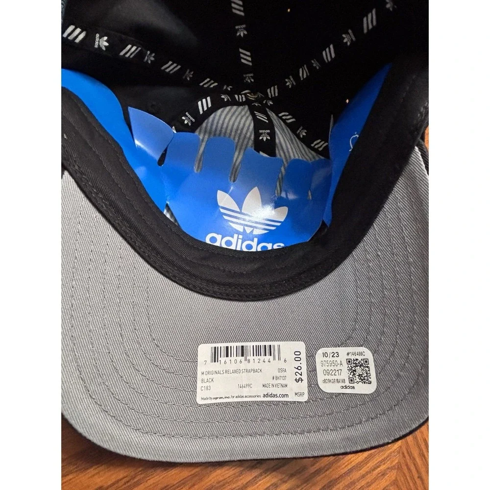 Adidas Originals Strapback Relaxed Adjustable Cap Black Hat OSFA‎ NEW